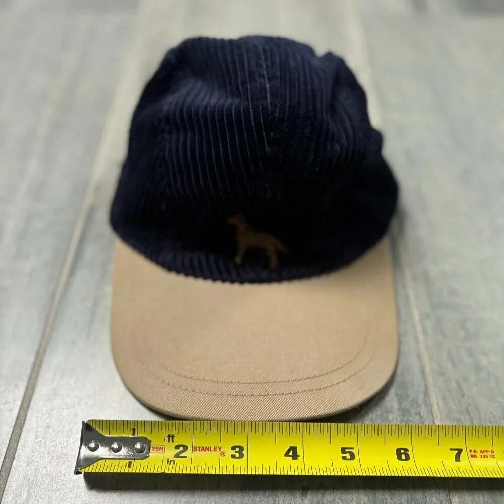 Kitestrings Corduroy Embroidered Dog Cotton Baseball Cap Hat Navy Size Small